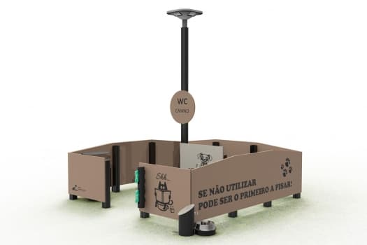 ULG-PTS-003 - Open Canine Toilet Enclosure with Signage Post — image 1